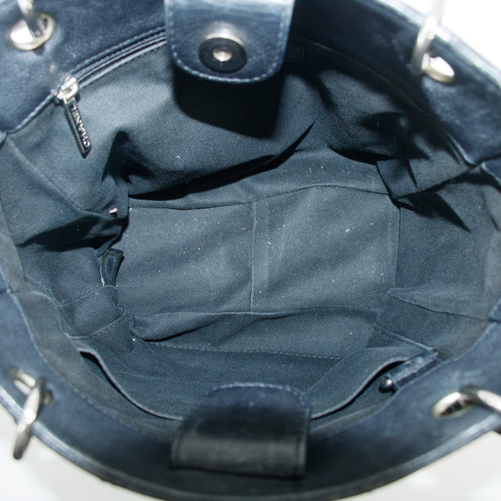 Chanel Black Caviar Skin Quilted Coco Mark PST Shoulder Bag #3628