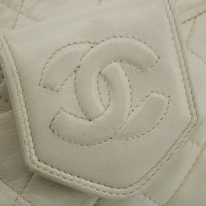 Chanel Matelasse Lambskin Tassel Camera Shoulder Bag White #3632