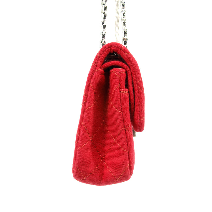Chanel Cotton Red 2.55 East West Quilted Shoulder Bag #3635
