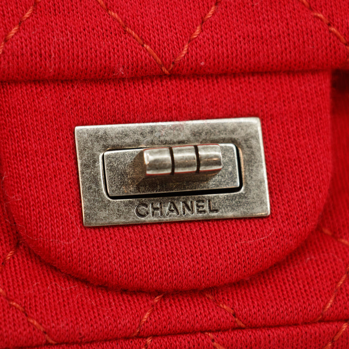 Chanel Cotton Red 2.55 East West Quilted Shoulder Bag #3635
