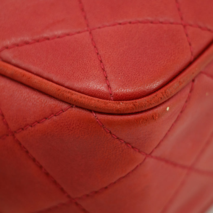 Chanel Matelasse Lambskin Tassel Camera Shoulder Bag Red #3637