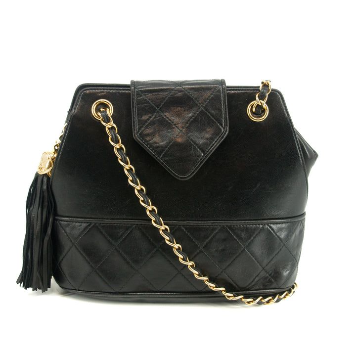 Chanel Quilted CC Lambskin GHW CC Shoulder Bag Black #3638