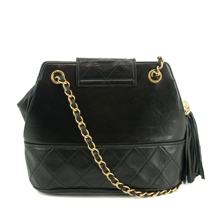 Chanel Quilted CC Lambskin GHW CC Shoulder Bag Black #3638