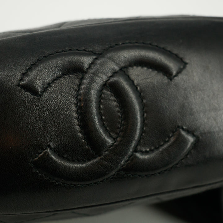 Chanel Quilted CC Lambskin GHW CC Shoulder Bag Black #3638