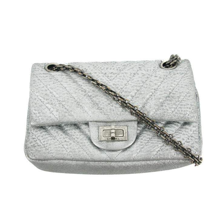 Chanel Metallic Aged Calfskin Double Flap Shoulder Bag #3639