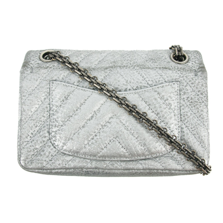 Chanel Metallic Aged Calfskin Double Flap Shoulder Bag #3639