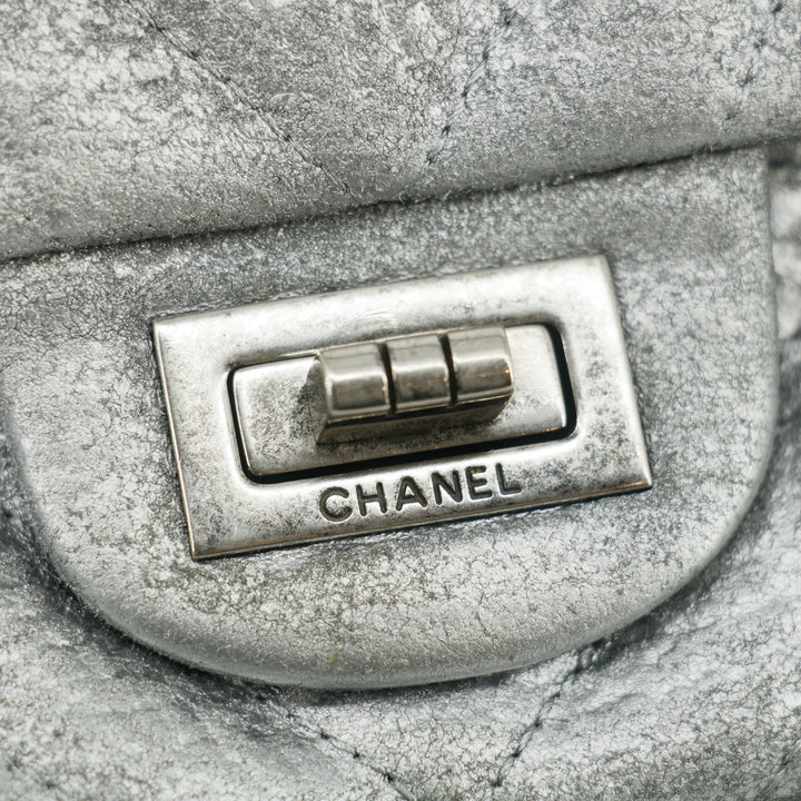 Chanel Metallic Aged Calfskin Double Flap Shoulder Bag #3639