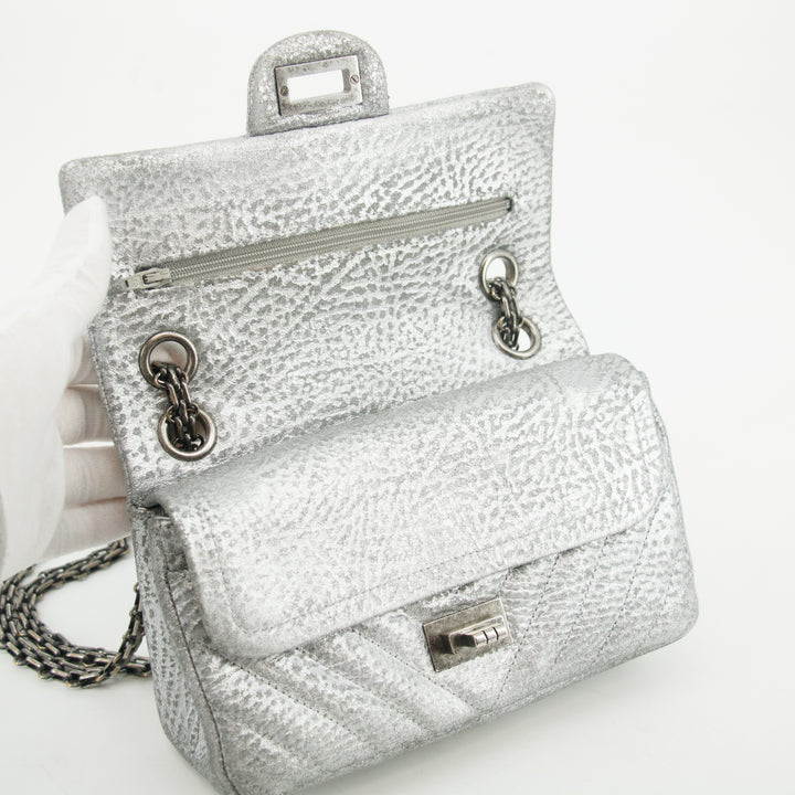 Chanel Metallic Aged Calfskin Double Flap Shoulder Bag #3639