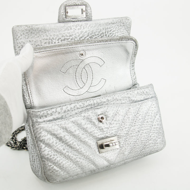 Chanel Metallic Aged Calfskin Double Flap Shoulder Bag #3639