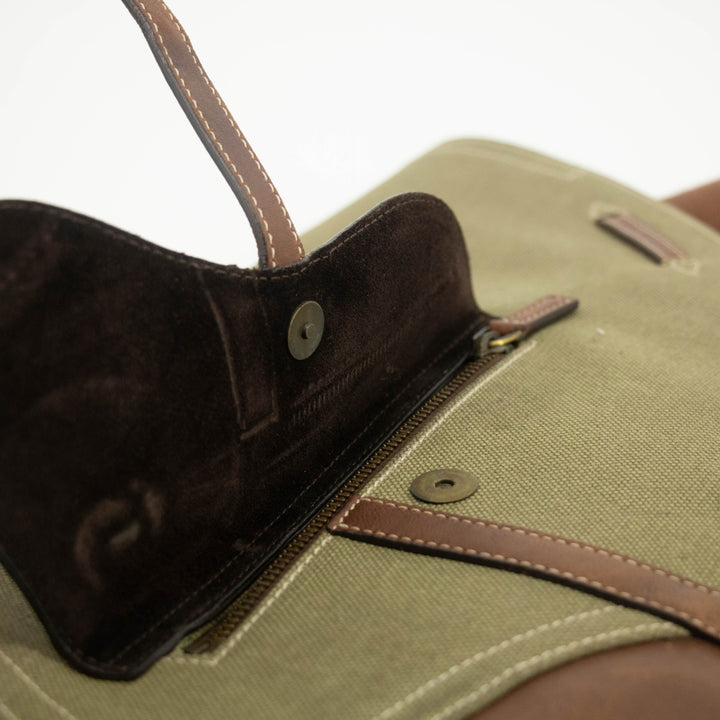 Christian Dior Green Canvas Saddle Shoulder Bag #3648