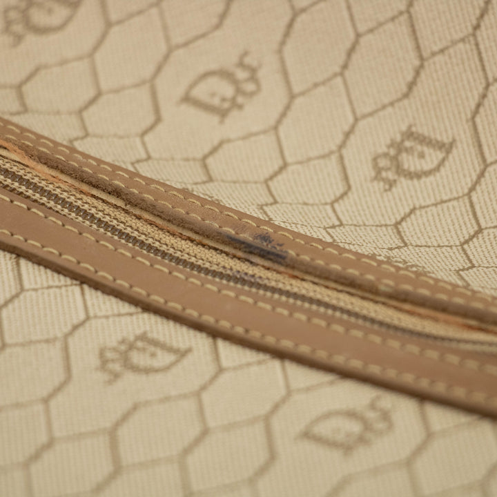 Christian Dior Honeycomb PVC Beige Clutch Bag #3653