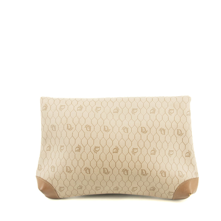 Christian Dior Honeycomb PVC Beige Clutch Bag #3653