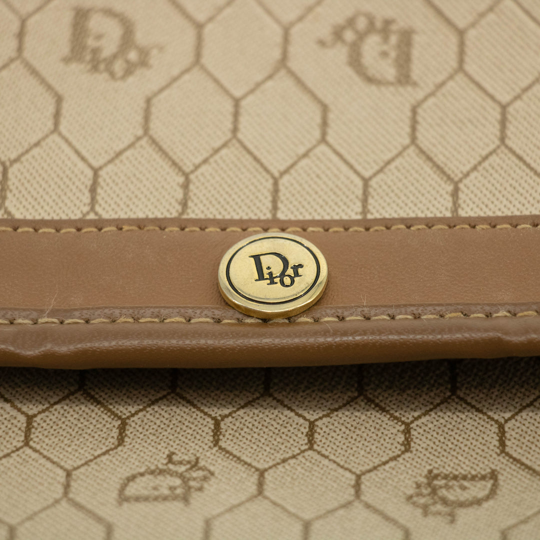 Christian Dior Honeycomb PVC Beige Clutch Bag #3653