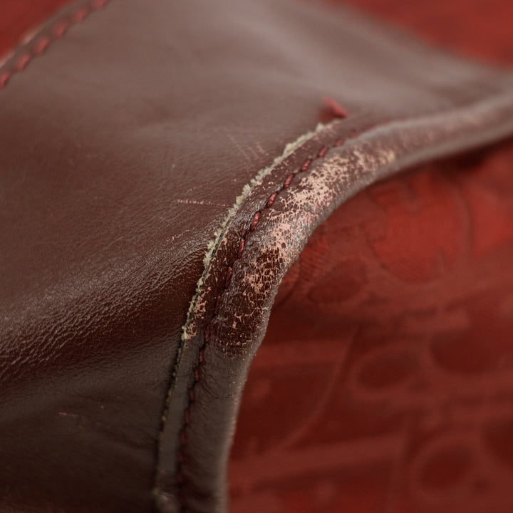 Christian Dior Red Trotter Canvas x Leather Boston Bag #3654