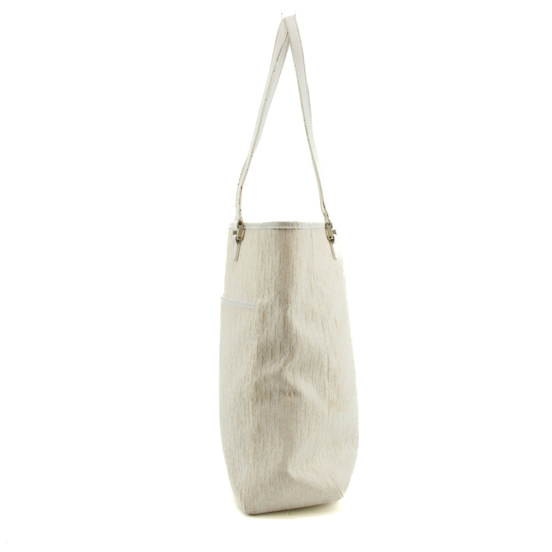Christian Dior White Diorissimo Canvas Small Shoulder Bag #3655