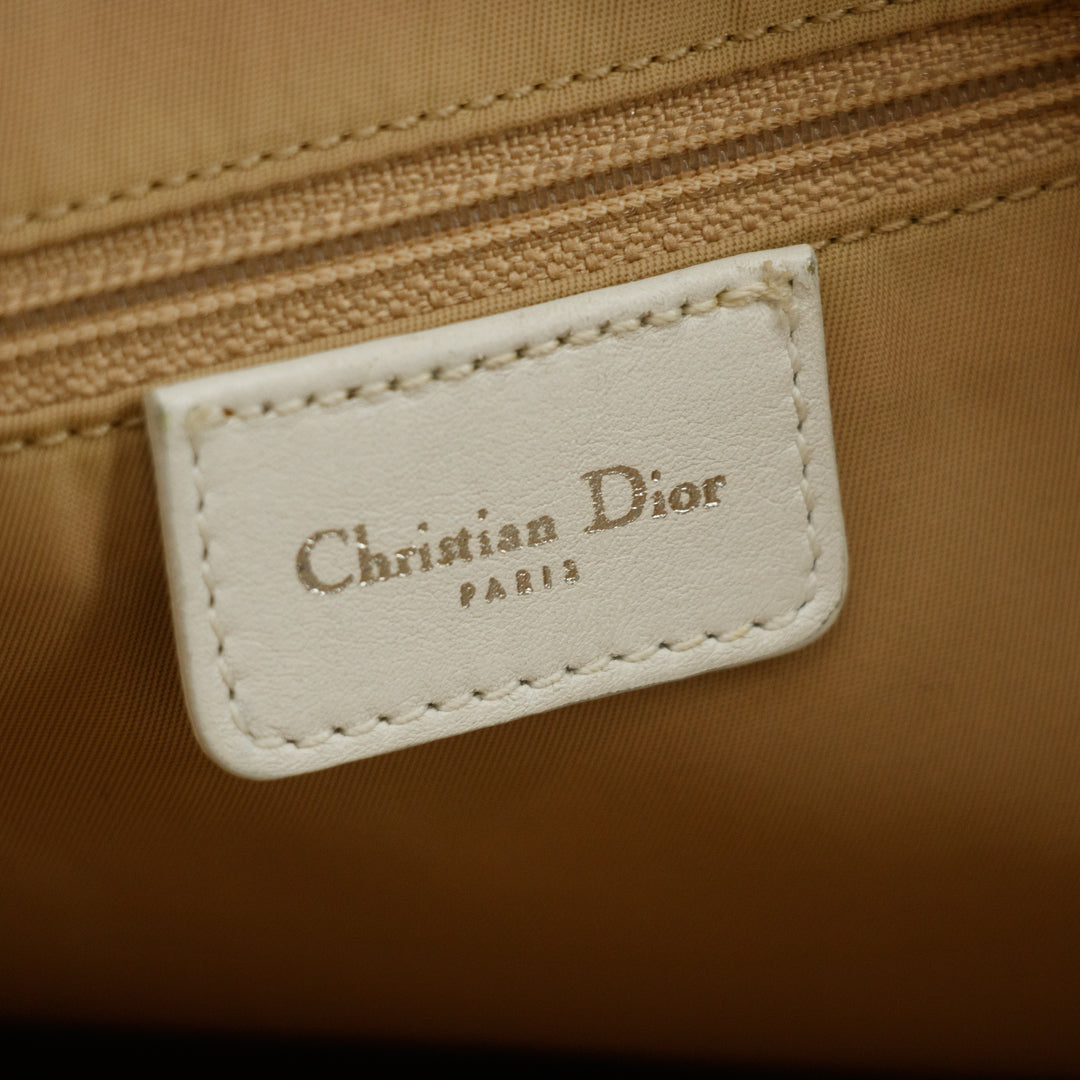 Christian Dior White Diorissimo Canvas Small Shoulder Bag #3655