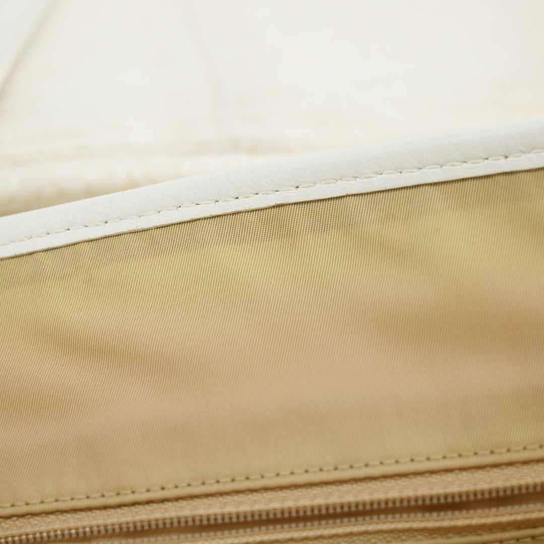 Christian Dior White Diorissimo Canvas Small Shoulder Bag #3655