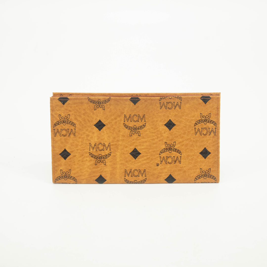MCM Brown Leather Long Bifold Wallet #3692
