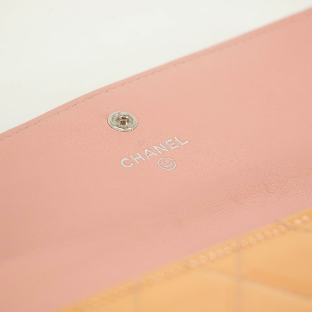 Chanel CC Cocomark Patent Orange Long Wallet #3694