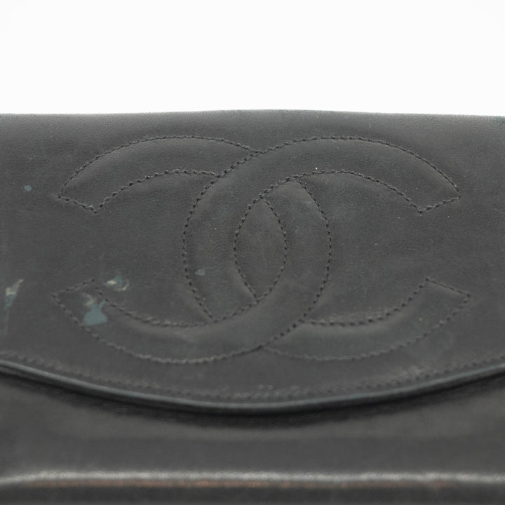 Chanel Black Lambskin Coco Mark Compact Wallet #3701