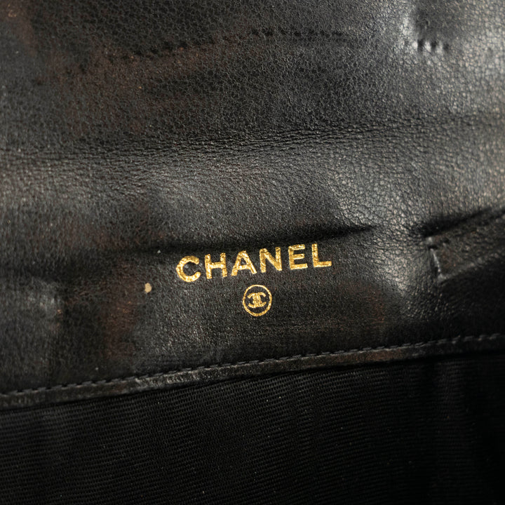 Chanel Black Lambskin Coco Mark Compact Wallet #3701
