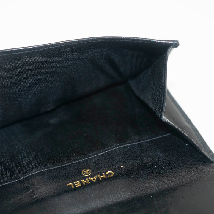 Chanel Black Lambskin Coco Mark Compact Wallet #3701