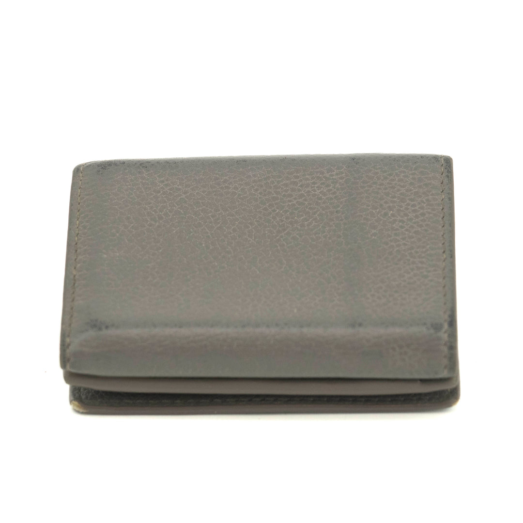 Saint Laurent YSL Grey Leather Trifold Compact Wallet #3703