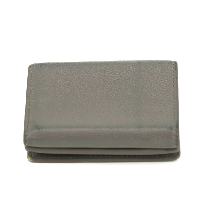 Saint Laurent YSL Grey Leather Trifold Compact Wallet #3703
