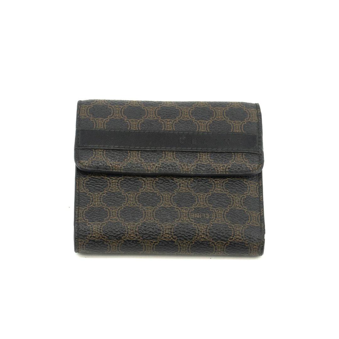 Celine Macadam Black PVC Compact Wallet #3704