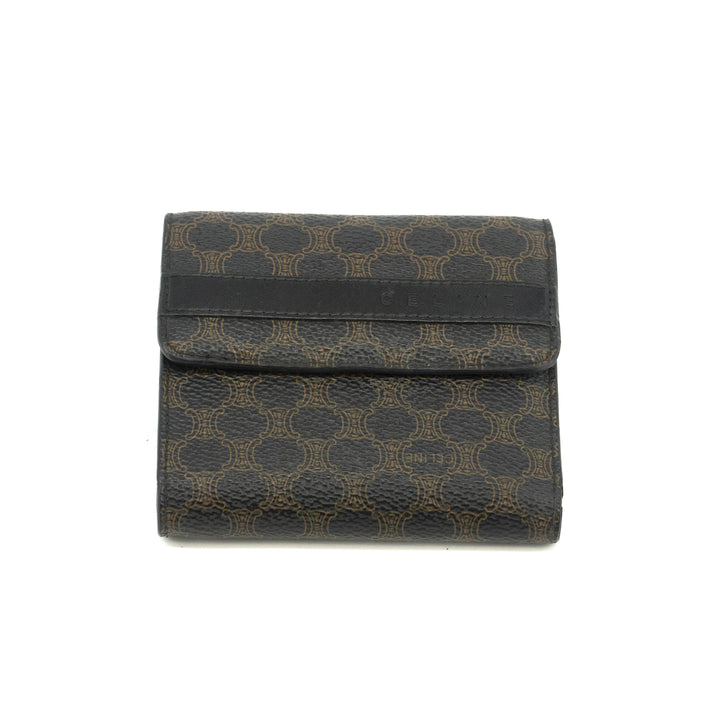 Celine Macadam Black PVC Compact Wallet #3704