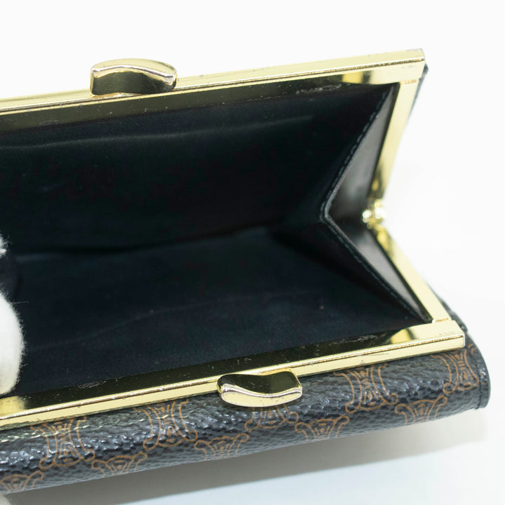 Celine Macadam Black PVC Compact Wallet #3704