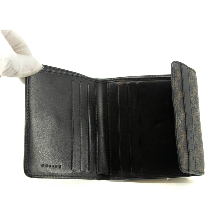 Celine Macadam Black PVC Compact Wallet #3704