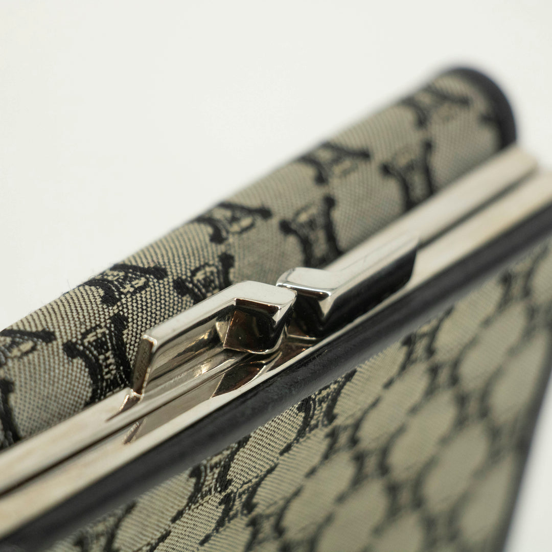 Celine Macadam Grey Canvas Compact Wallet #3705