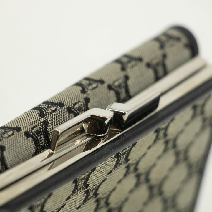 Celine Macadam Grey Canvas Compact Wallet #3705