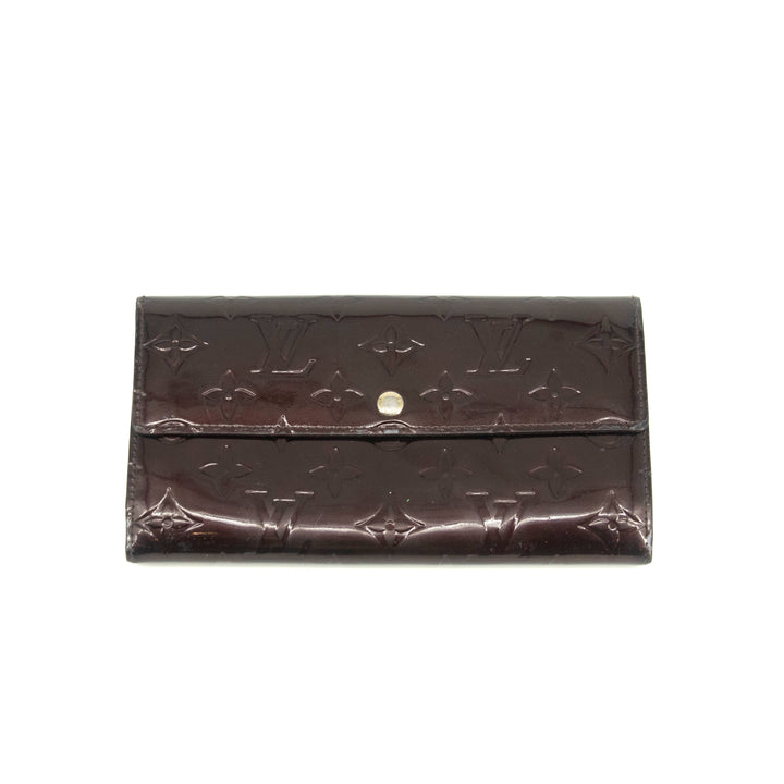 Louis Vuitton Vernis Patent Leather Purple Sarah Wallet #3713