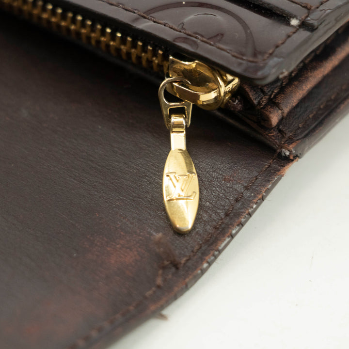 Louis Vuitton Vernis Patent Leather Purple Sarah Wallet #3713