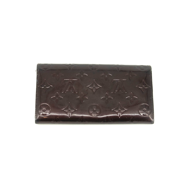 Louis Vuitton Vernis Patent Leather Purple Sarah Wallet #3713
