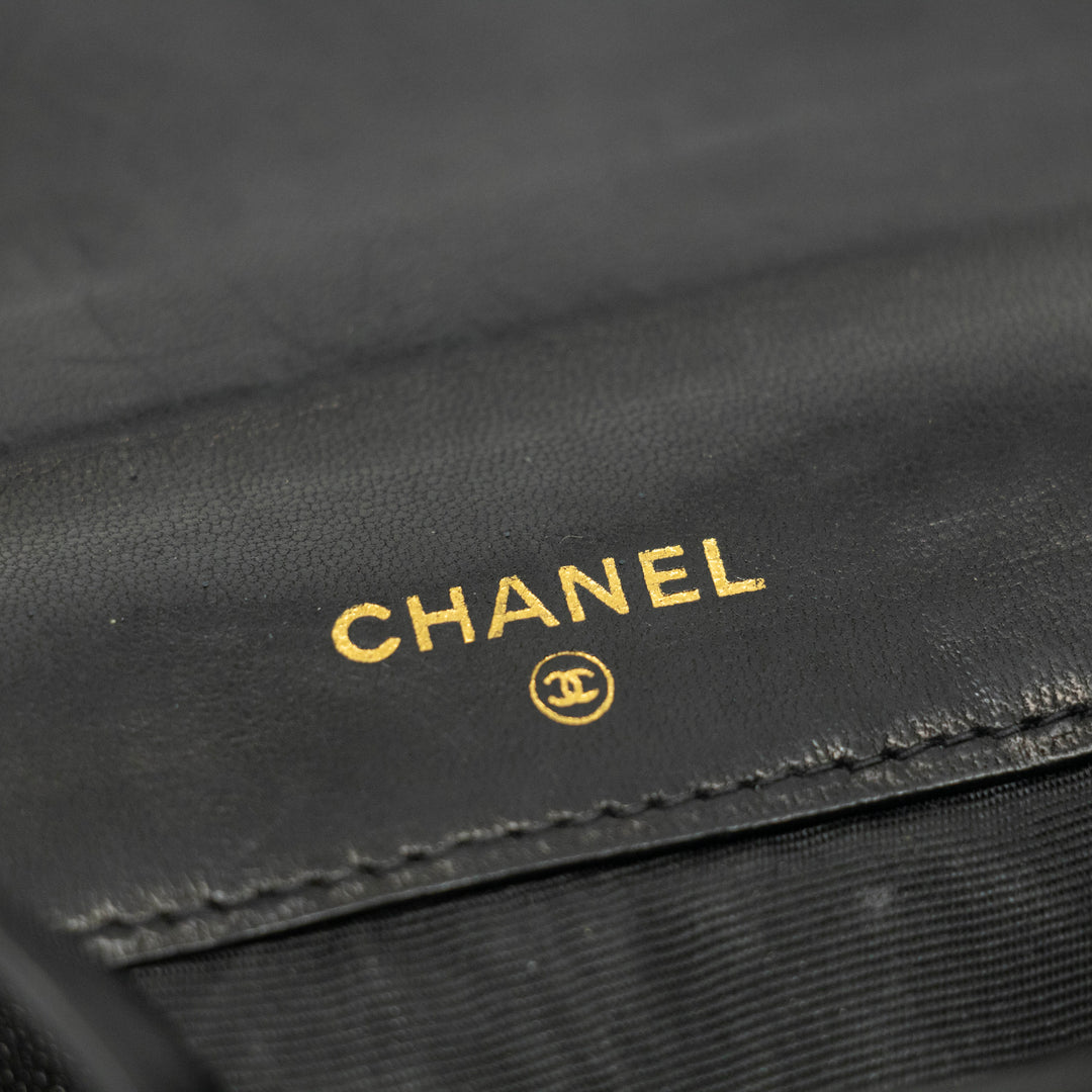 Chanel Lambskin Black Compact Case #3721