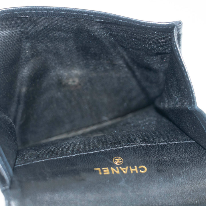Chanel Lambskin Black Compact Case #3721