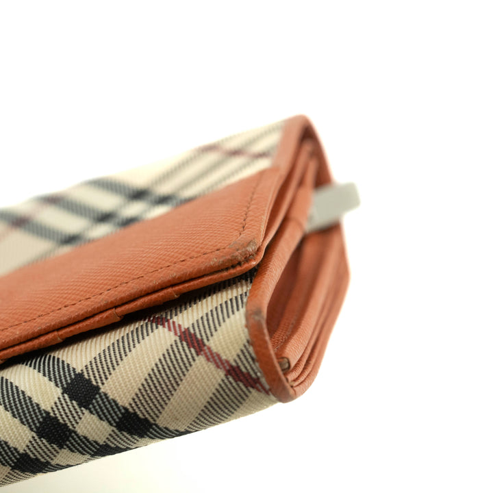 Burberry Tartan Check Orange Leather Wallet #3725