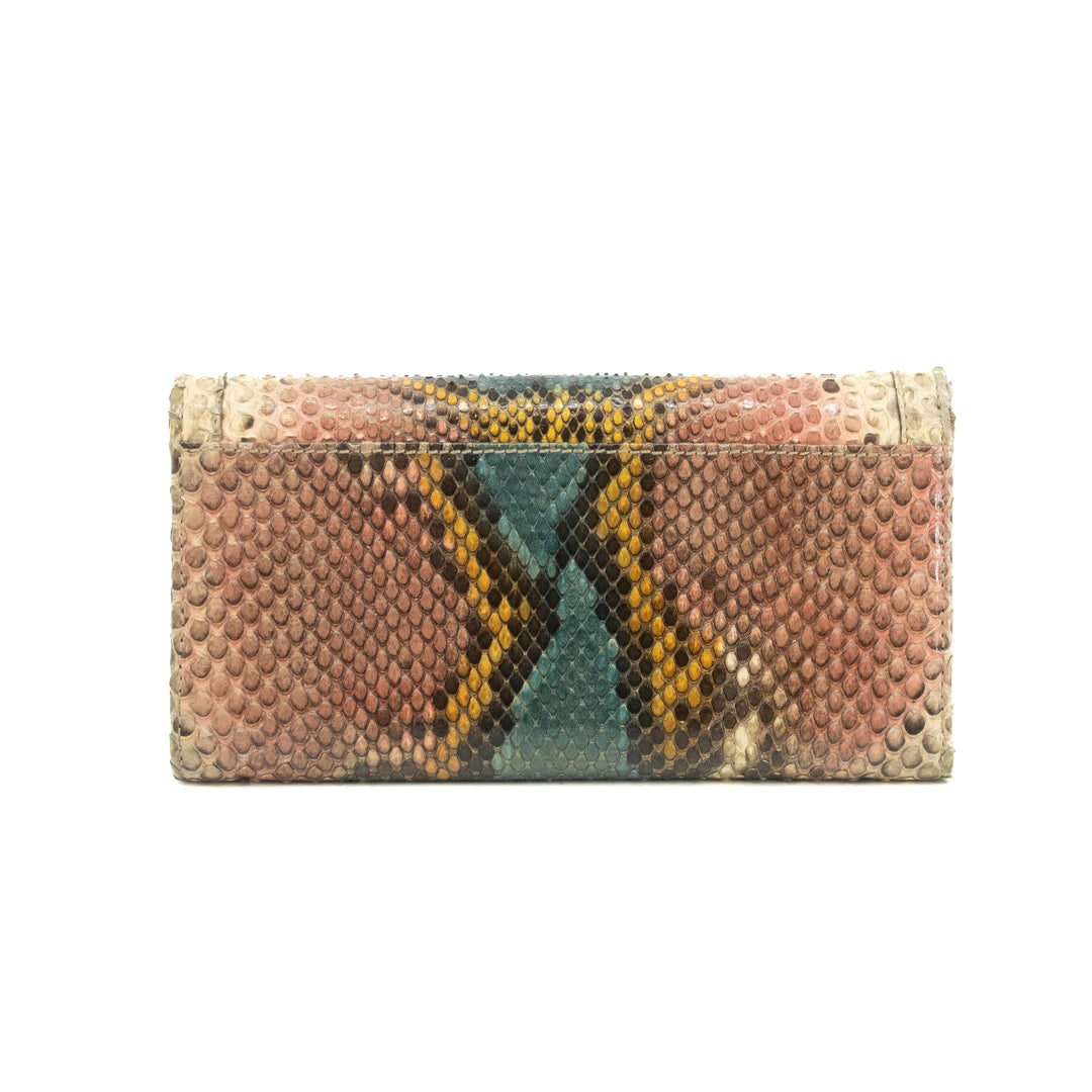 Gucci Multicolor Snake Pattern Bamboo Long Wallet #3726