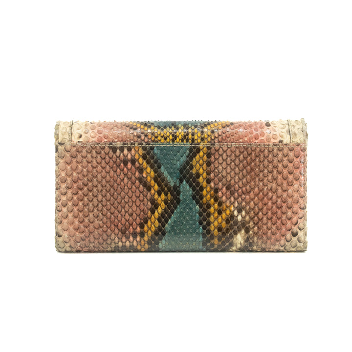 Gucci Multicolor Snake Pattern Bamboo Long Wallet #3726