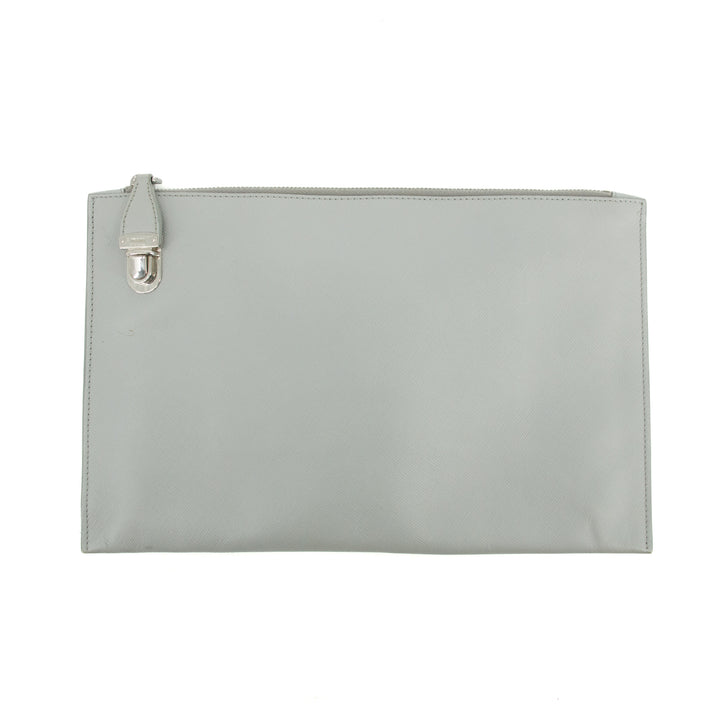Prada Saffiano Leather Grey Clutch Bag #3727