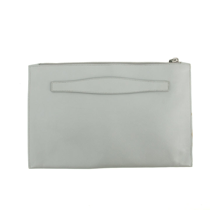 Prada Saffiano Leather Grey Clutch Bag #3727