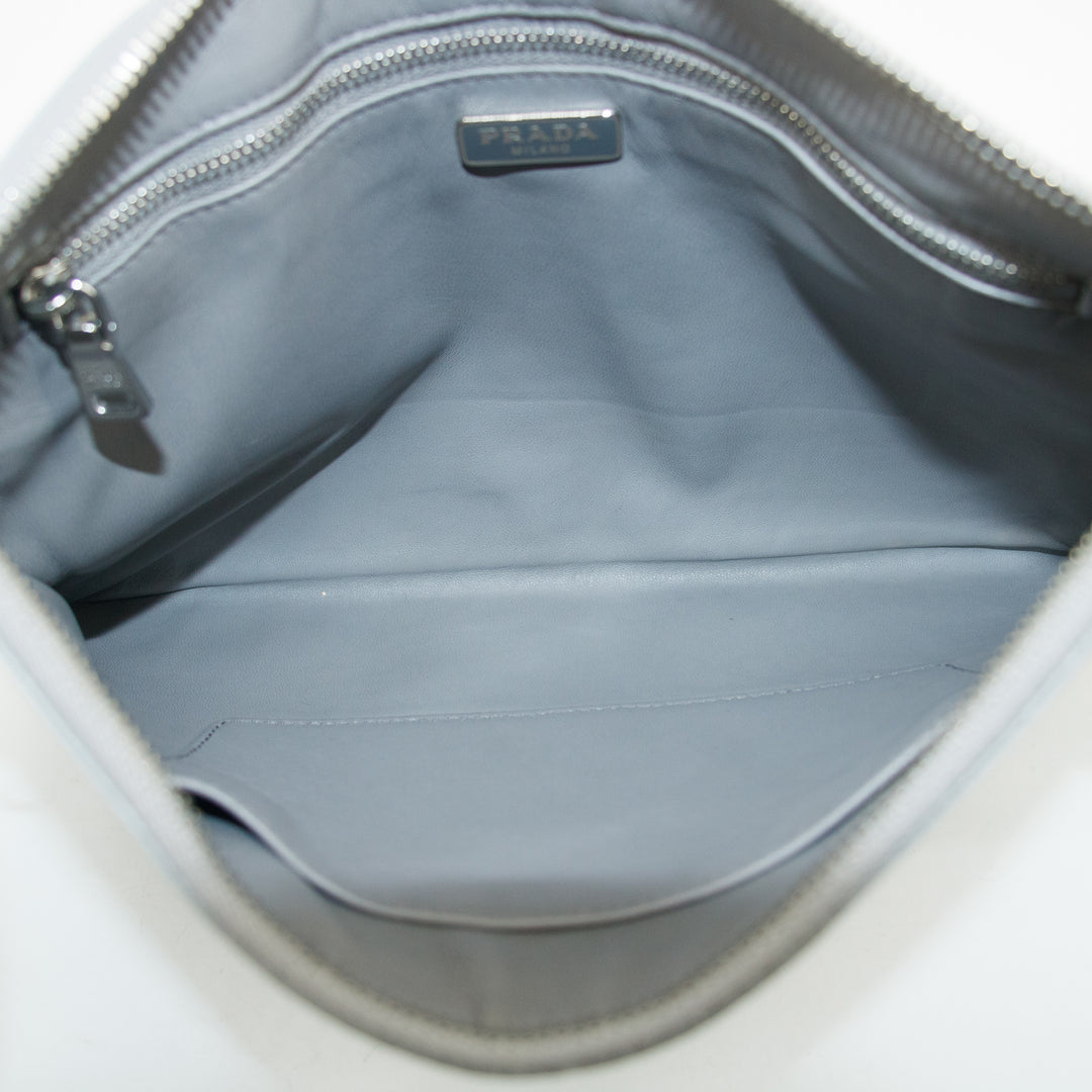 Prada Saffiano Leather Grey Clutch Bag #3727