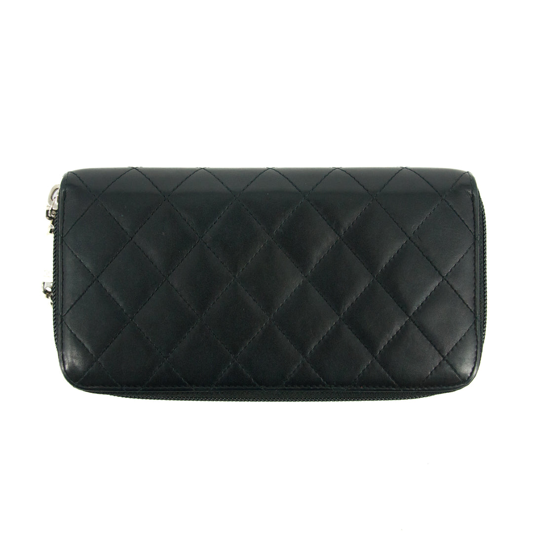 Chanel Cambon CC Black Zip Around Wallet 14 Series #3731