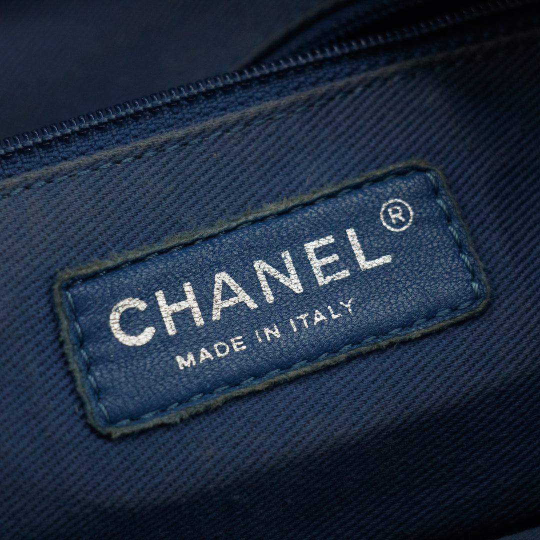 Chanel Blue Calfskin Perforated Up In the Air Shoulder Bag 17 Series #3757