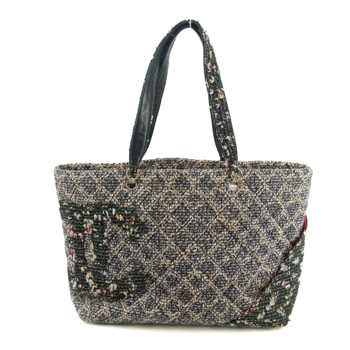 Chanel Cambon Line Tweed Quilted Black Linge CC Shoulder Bag #3769