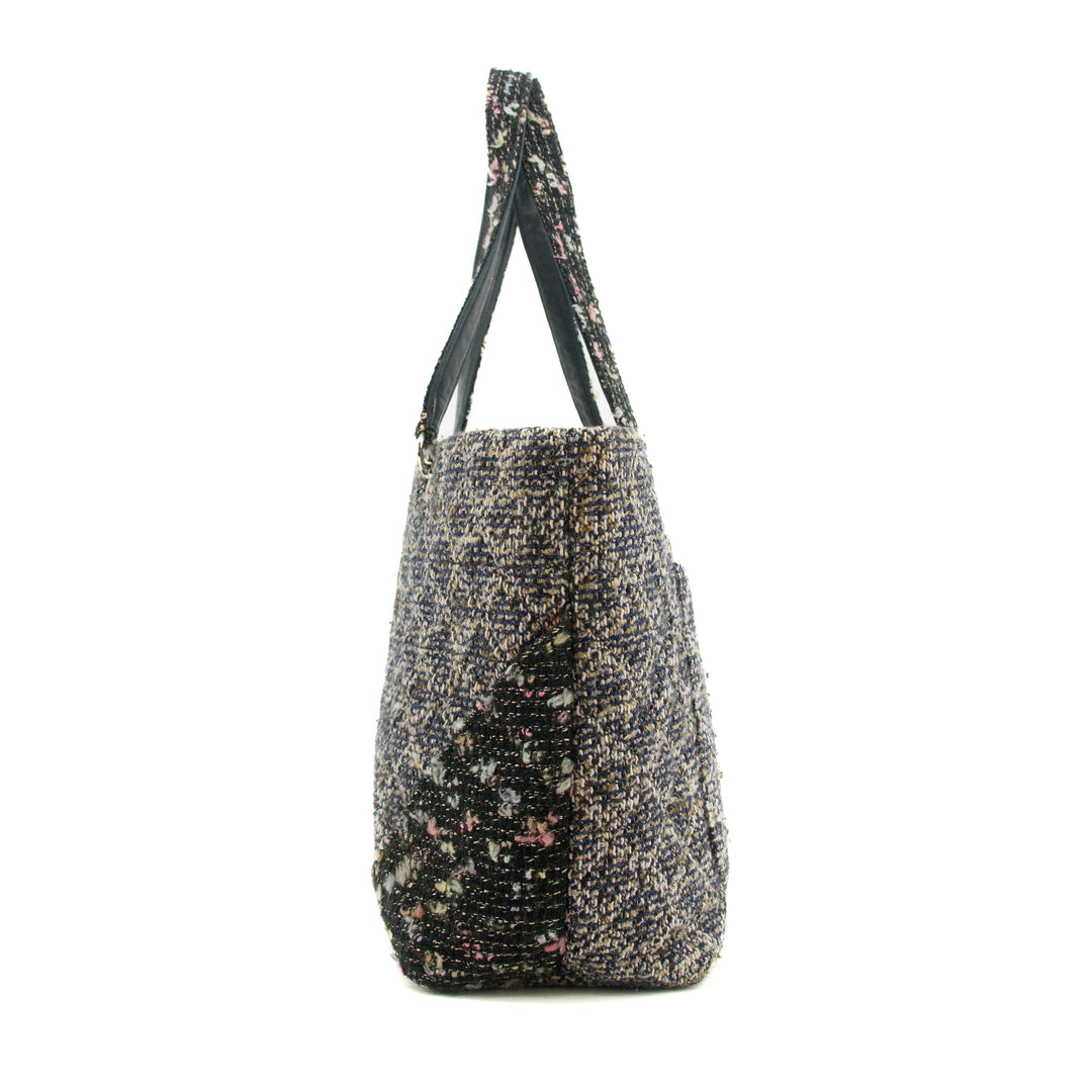 Chanel Cambon Line Tweed Quilted Black Linge CC Shoulder Bag #3769