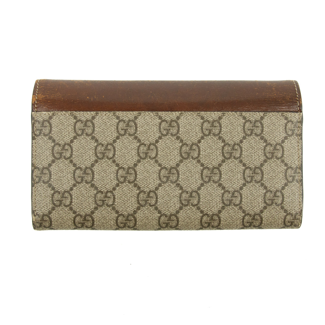 Gucci Canvas Coded Brown Continental Long Wallet #3817